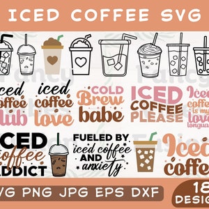 Iced Coffee Svg, Coffee Cup Svg, Iced Coffee Sticker, Ice Coffee Glass, Coffee Bar Svg, Iced Coffee Png, Trending Svg, Coffee Sweatshirt