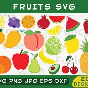 Frutas Svg, Pacote De Frutas Png, Frutas Tropicais Svg, Frutas De Verão, Cereja Svg, Maçã Svg, Limão Svg, Laranja Svg, Abacaxi Svg, Arquivo De Frutas Svg