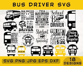 Bus Driver SVG: School Bus Designs, Split Monogram (Digital Download)