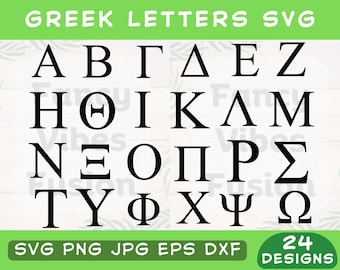 Greek Letters SVG Font: Sorority Alphabet (Digital Download)
