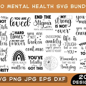 Salute mentale Svg, citazioni sulla salute, consapevolezza della salute Svg, salute mentale Png, detto ispiratore, la salute mentale è importante, citazioni motivazionali