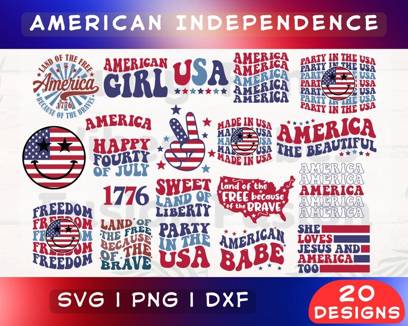 Retro America SVG Bundle: Patriotic Fourth of July Designs (digital ...