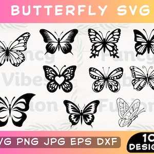 Papillon Svg, Svg paquet de papillon, clipart papillon, papillons Svg, papillon découpé au laser, fichier de coupe papillon, Svg papillon en couches