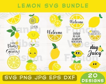 Lemon SVG Bundle, Summer Clipart (Digital Download)