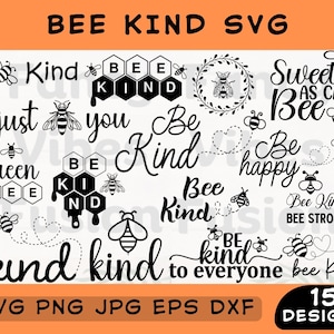 Bee Kind Svg, Bee Svg bundel, Bee Png, Honeycomb Svg, Bee Hive Svg, Bee Clipart, Honey Bee Svg, Cute Bee Svg, Queen Bee Svg, Bee quote Svg