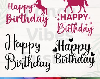 Happy Birthday SVG Designs: Cricut & Silhouette Files (Digital Download)