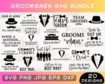 Groomsmen SVG Bundle, Hochzeitsfeier Designs (Digitale Dateien)
