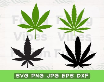 Pot Leaf SVG File, Marijuana Leaf Clipart (Digital Download)
