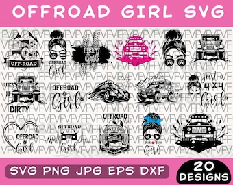 Off Road Girl SVG Bundle, American Flag, 4x4 Clipart (Digital Files)