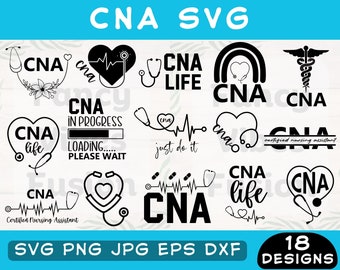 CNA SVG Bundle: Krankenschwester Clipart, medizinisches Design (digitaler Download)