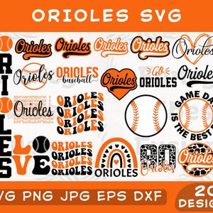 Pacchetto SVG Orioles, SVG Orioles, Pacchetto PNG Orioles, Maglietta Orioles SVG, Mamma Baseball SVG, SVG Popolari, 20 Disegni in SVG PNG EPS DXF Jpg
