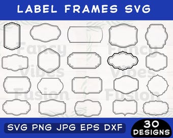 Vintage Label Frames SVG Bundle: Banner & Shapes Clipart (Digital Download)