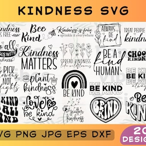 Svg gentillesse, Ensemble Svg gentillesse, Png gentillesse, Soyez gentil png, Soyez gentil png, Svg motivant, Svg inspirant, Citations Svg positives, Svg maman