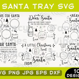 SVG-bundel kerstmantray: bord kerstmelk en koekjes (digitale download)