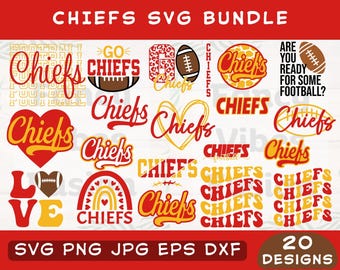 Chiefs Svg, Chiefs Svg Bundle, Chiefs Png Bundle, Chiefs Shirt Svg, Sublimation PNG, Trendy Designs, Instant Download in Svg/Png/Eps/Dxf/Jpg