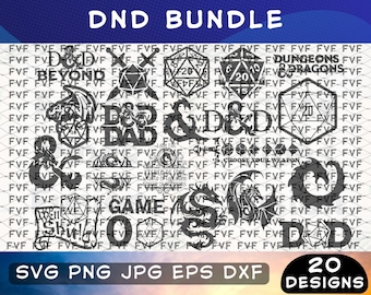 Dungeons and Dragons SVG Bundle, D&D Silhouette Designs (Digital Download)