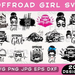Off Road Girl Svg, Off Road Svg Bundle, Off Road Png, Offroad Cut File, Off Road Clipart, 4x4 Off-Road, American Flag Offroad Girl Cut File