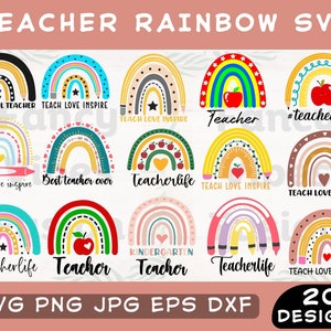 Lehrer Regenbogen Clipart, Boho Regenbogen Muster, Lehrer zwart, Regenbogen Clipart, Lehrer Leben Blatt, Kindergarten Blatt, Lehrer Geschenk Blatt, Ende der Schule Blatt Zeichen
