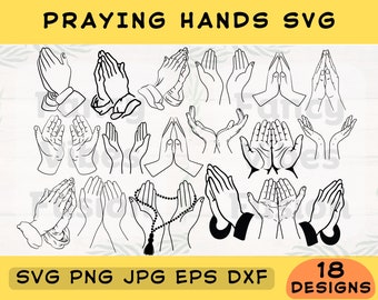 Praying Hands SVG Bundle: Rosary, Faith Graphics (Digital Download)