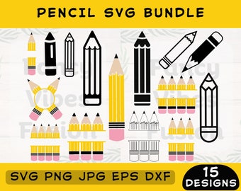 Pencil SVG Bundle: Back To School Clipart (Digital Download)