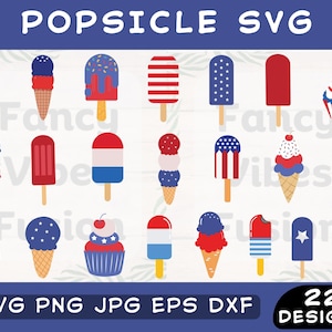 Patriotic Popsicle SVG Bundle: USA Flag, Summer Ice Cream (Digital Download)