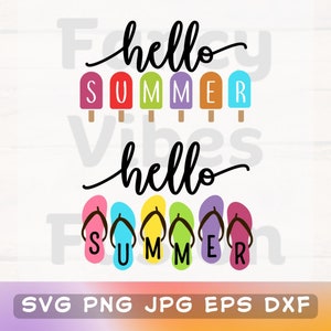 Hello Summer Svg, Summer Svg, Summer Quotes Svg, Welcome Summer Svg, Summer Shirt Svg, Summer Sign Svg, Hello Summer Clipart, Cricut File