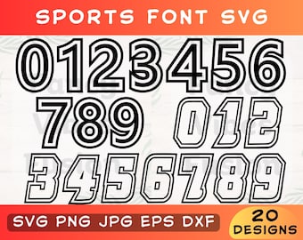 Varsity Font SVG: Sports Numbers & Letters (Digital Download)