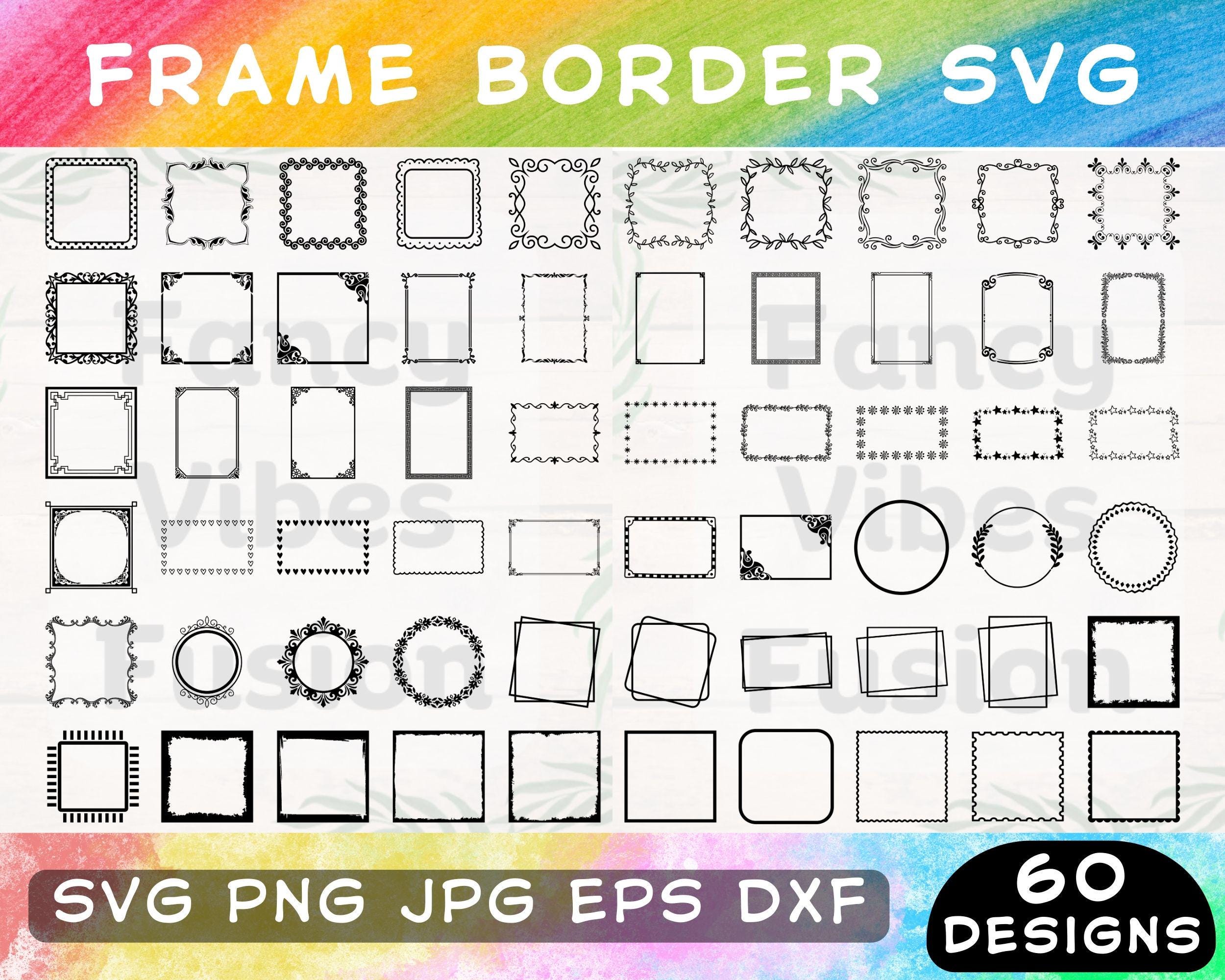 Floral Frame Border SVG Bundle: Decorative Ornament Elements (digital ...