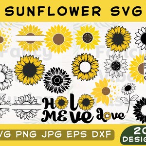 Sunflower Love Svg, Sunflowers Bundle Png, Home Sunflower Clipart, Flower Svg, Sunflower Gift, Sunflower Quotes Svg, Svg Files For Cricut