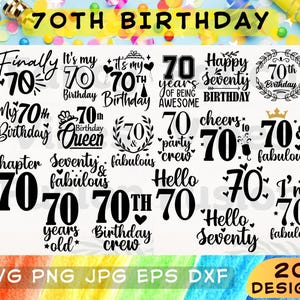 70e verjaardag Svg, 70 and Fabulous Svg, gelukkige verjaardag Svg, 70 jaar oude Svg, verjaardag Svg, 70e verjaardag png, zeventigste verjaardag Svg, png