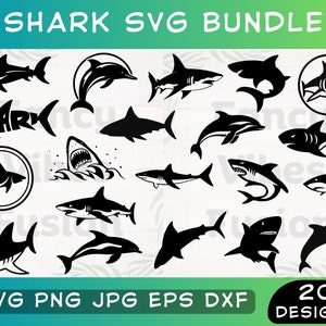 Bundle Svg requin, requin Png, Clipart requin, animaux marins, Svg visage de requin, requins Svg, requin mignon Svg, requin Cricut, couper des fichiers pour Cricut