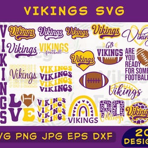 Vikings Football SVG Bundle, Shirt Designs (Digital Download)