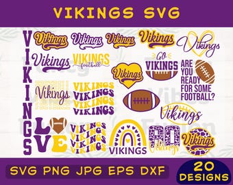 Vikings Football SVG Bundle, Shirt Designs (Digital Download)