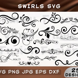 Swirl Svg, Swirls Svg, Swirl Clipart, Swirl Heart Svg, bloeien Svg bundel, ornamenten Svg, decoratieve Svg, decor Svg, gesneden bestand voor Cricut
