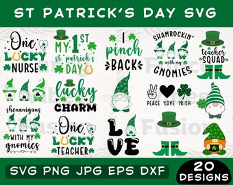 St Patricks Day SVG Bundle: Quotes, Clipart, Cut Files (Digital Download)