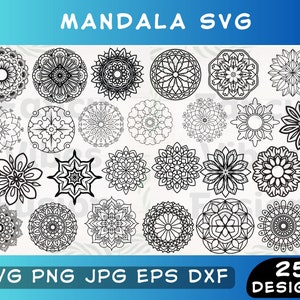 Mandala Svg Bundle, Mandala Svg, Layered Mandala, Mandala Clipart, Zentangle Svg, Mandala Flower Svg, Mandala Designs, Mandala Monogram Svg