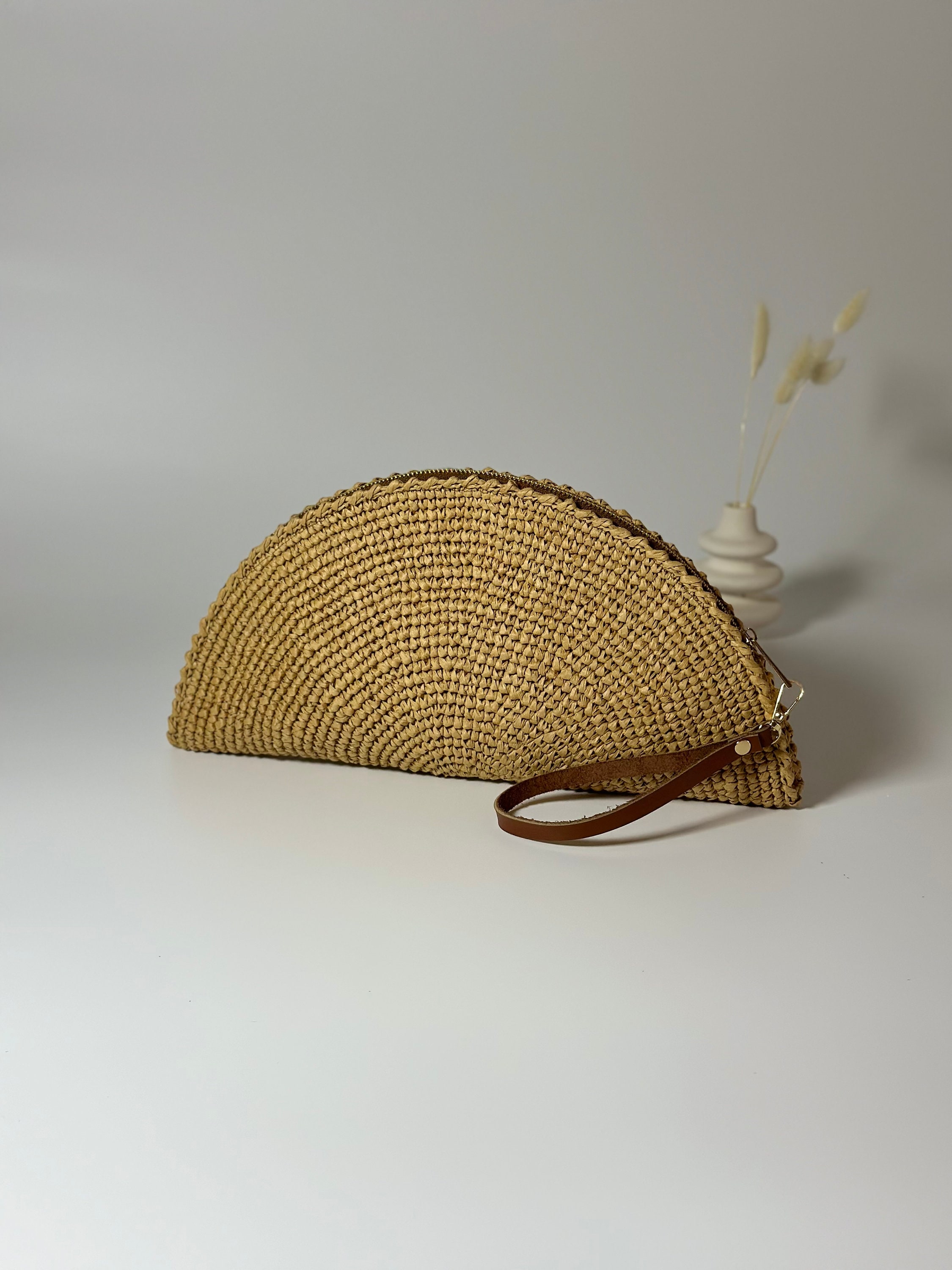 Half Moon Straw Bag UK