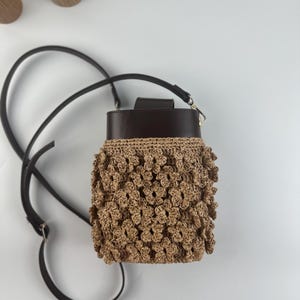Handmade Raffia Mini Bag,Crossbody Raffia Phone Bag,Knitting Straw Purse,Crochet Summer Mini Bag