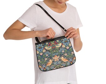 Strawberry Thief William Morris Floral Bird Vegan Satchel