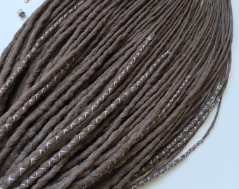 Double Ended Synthetic Dreadlock Extensions: Brown, dark brown DE Locs