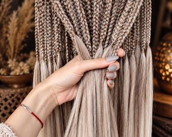 Brown Blonde Synthetic Dreadlocks & Braids, Double Ended Hair Extensions, Boho