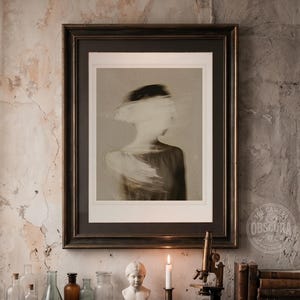 Ethereal Figure Art Print | Ghostly Sepia Portrait | Wabi Sabi Wall Decor (Digital Download)