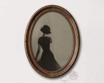 Vintage Sepia Woman Portrait Art Print | Flowing Dress (Digital Download)
