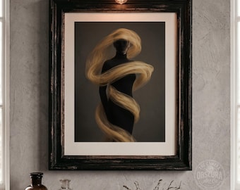 Ethereal Figure Wall Art, Abstract Woman Silhouette Print, Neutral Beige Decor, Dreamlike (Digital Download)