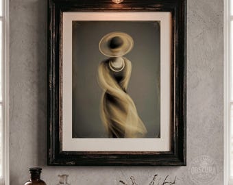 Abstract Figure Wall Art, Ethereal Woman Portrait Print, Neutral Beige Decor, Dreamlike (Digital Download)