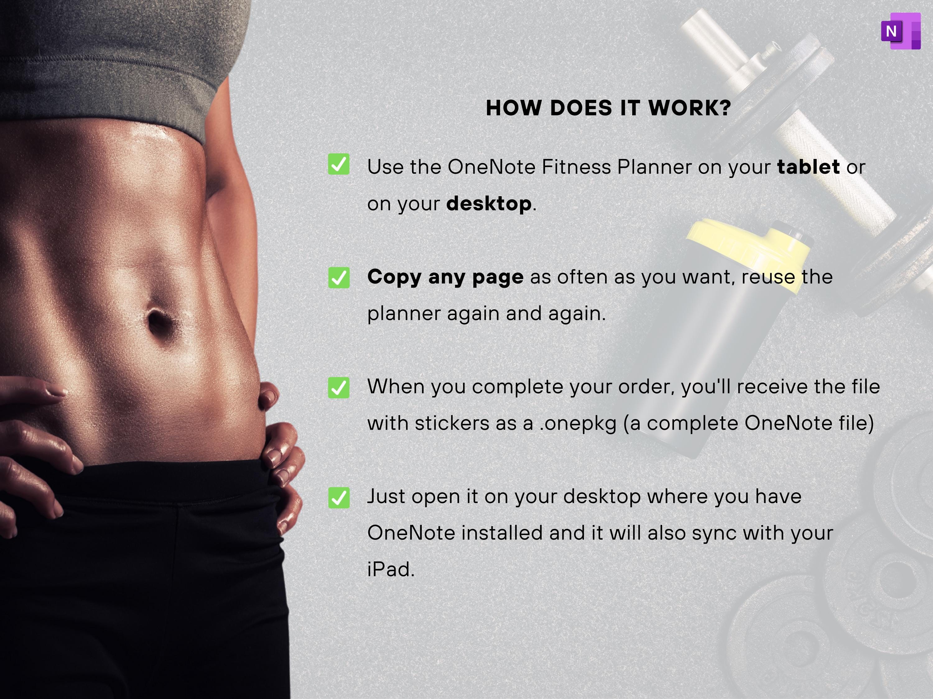Onenote Fitness Planner Template: Workout & Exercise Tracker (digital ...