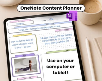 OneNote Social Media Content Planner Template (Digital Download)