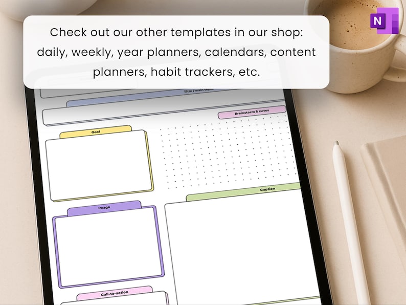 Onenote Journal Template: Digital Daily & Monthly Planner With Stickers ...