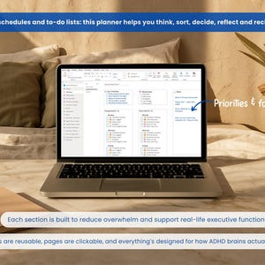 Hyperlinked OneNote planner for ADHD productivity and goal setting