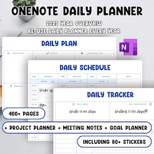 OneNote Planner 2025, OneNote Templates, OneNote Calendar, Windows Planner, Bundle, Daily tracker, Templates, Digital Planner, Daily Planner